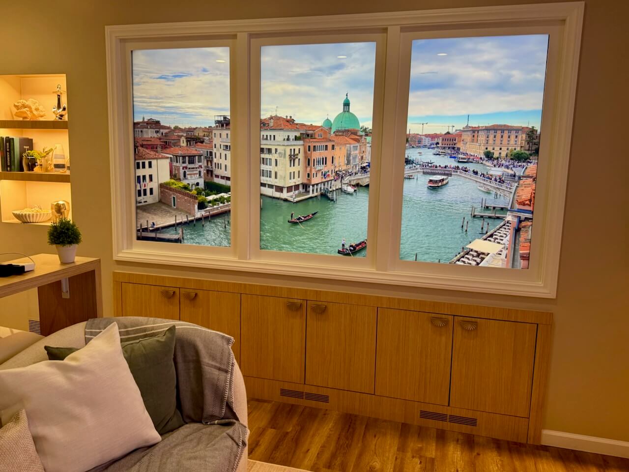 LiquidView digital windows showing a canal